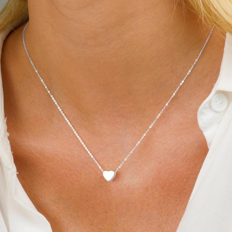 Ieftop Valentines Birthday Gifts for Women Teen Girls - Dainty 14K Gold/Silver Plated Cute Heart Handmade Disc Circle Bee Choker Adjustable Necklace for Women Teenage Girl Trendy Jewelry - Image 2